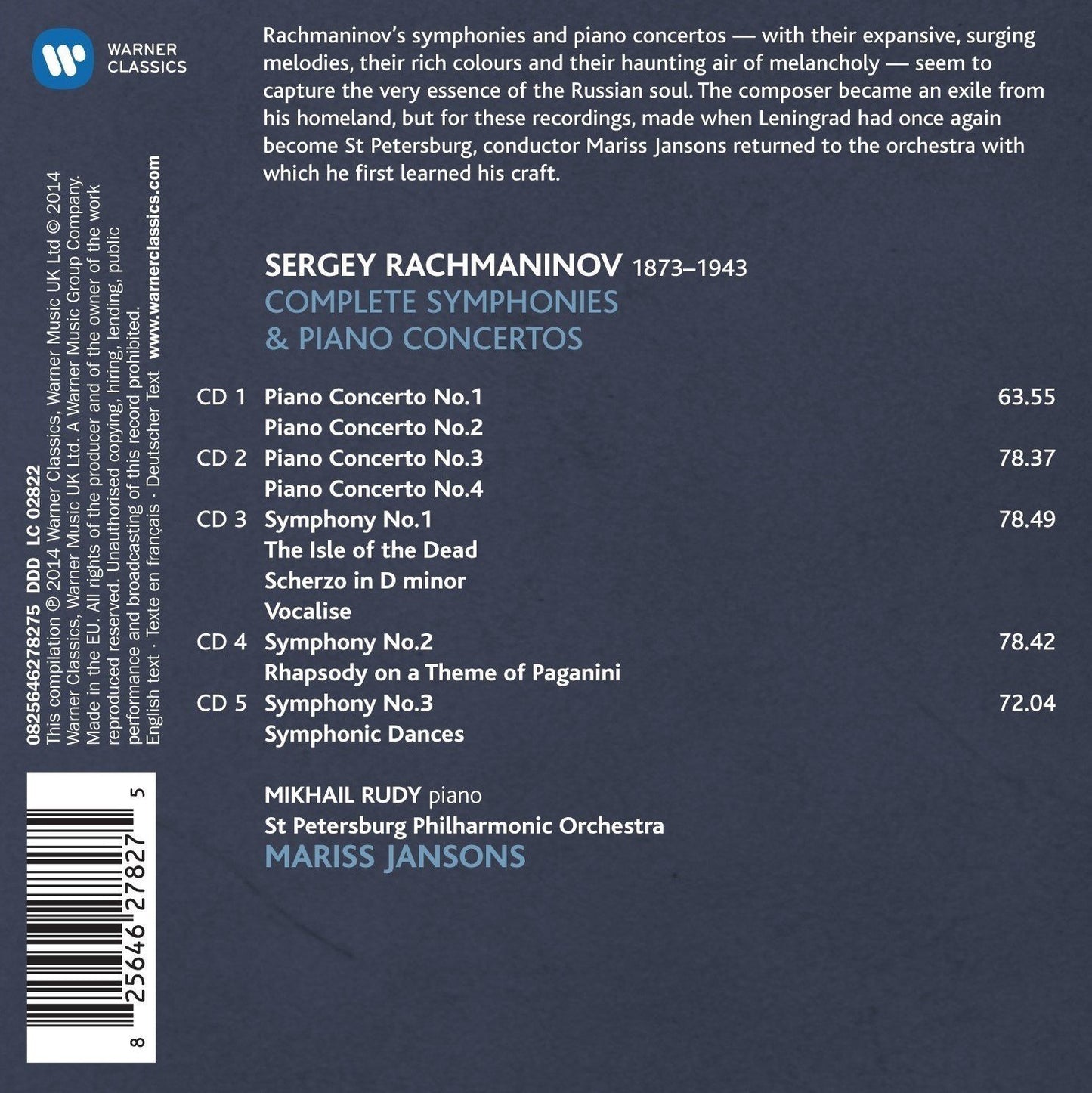 Rachmaninov: Piano Concertos & Orchestral Works - Janssons, St. Petersburg Philharmonic (5 CDs)