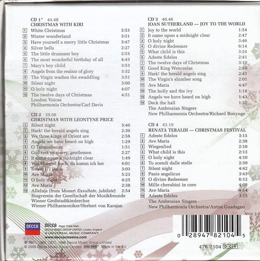 CHRISTMAS WITH THE DIVAS - TE KANAWA, TEBALDI, PRICE, SUTHERLAND (4 CDS)