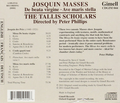 Josquin: Masses de Beata Virgine & Ave Maris Stella - Tallis Scholars