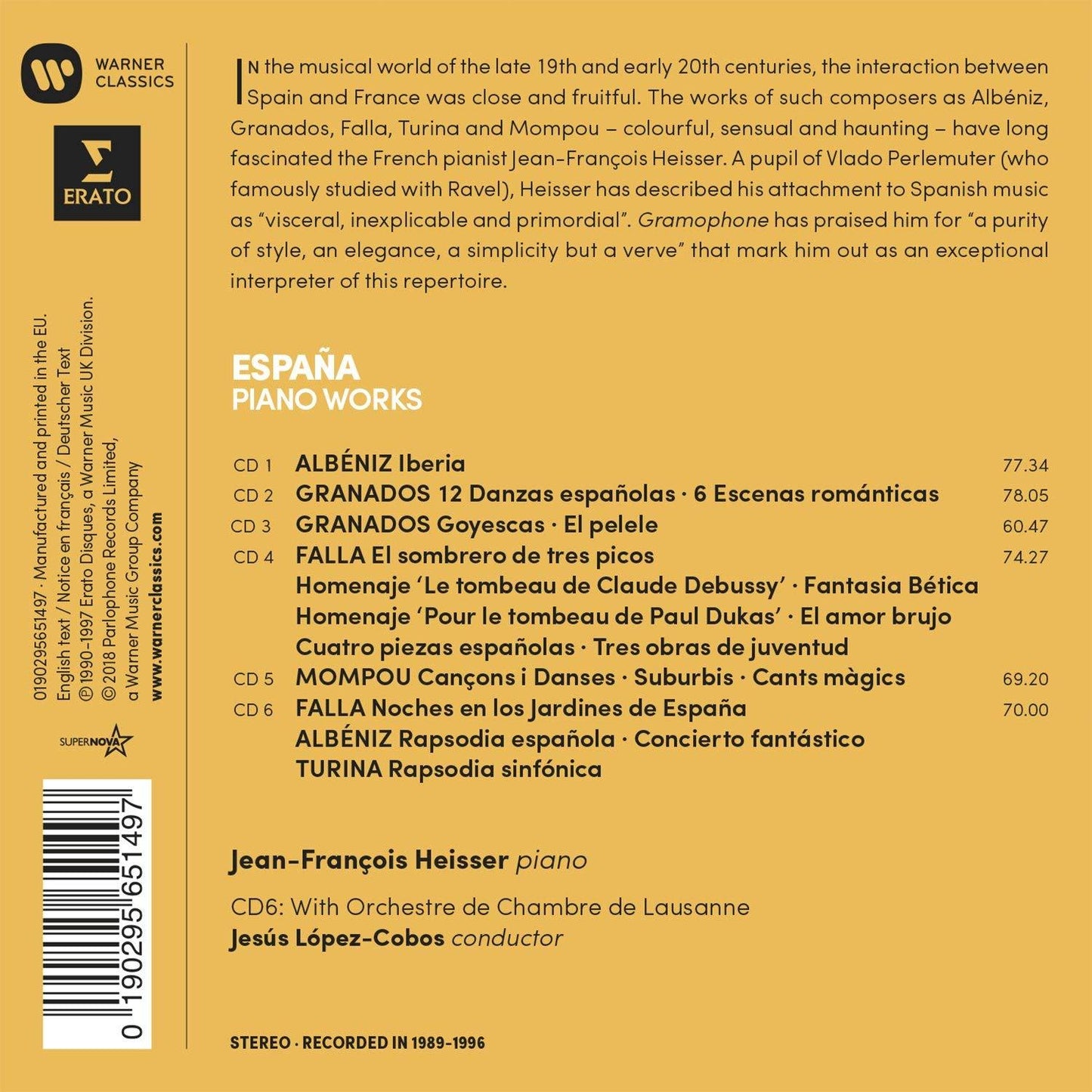 ESPANA: Piano Works by Albeniz, Falla, Granados, Mompou, Turina - HEISSER (6 CDS)