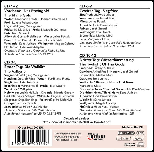 WAGNER: DER RING DES NIBELUNGEN - FURTWANGLER, ORCHESTRA AND CHORUS OF ITALIAN RADIO (13 CDS)