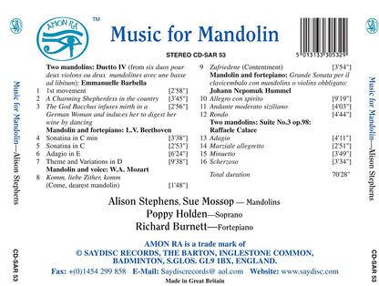 Music for Mandolin: Alison Stephens, Sue Mossop, Poppy Holden, Richard Burnett