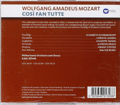 Mozart: Cosi fan tutte - Schwarzkopf, Ludwig, Kraus, Berry, Karl Bohm, Philharmonia Orchestra (3CD)