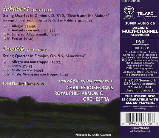 SCHUBERT & DVORAK: STRING QUARTETS scored for string orchestra - CHARLES ROSEKRANS, ROYAL PHILHARMONIC (Hybrid SACD)