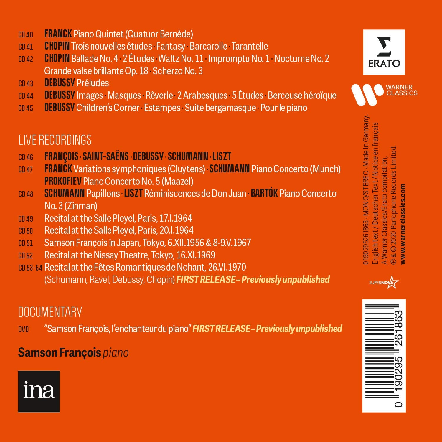 SAMSON FRANCOIS THE COMPLETE RECORDINGS (54 CDS DVD) – ClassicSelect  World