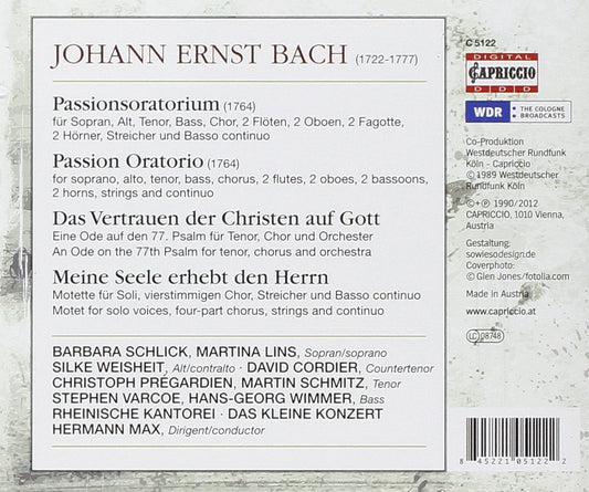 Bach, J.E.: Passionsoratorium: Schlick, Pregardien, Rheinsiche Kantorei, Kleine Konz (2 CDS)