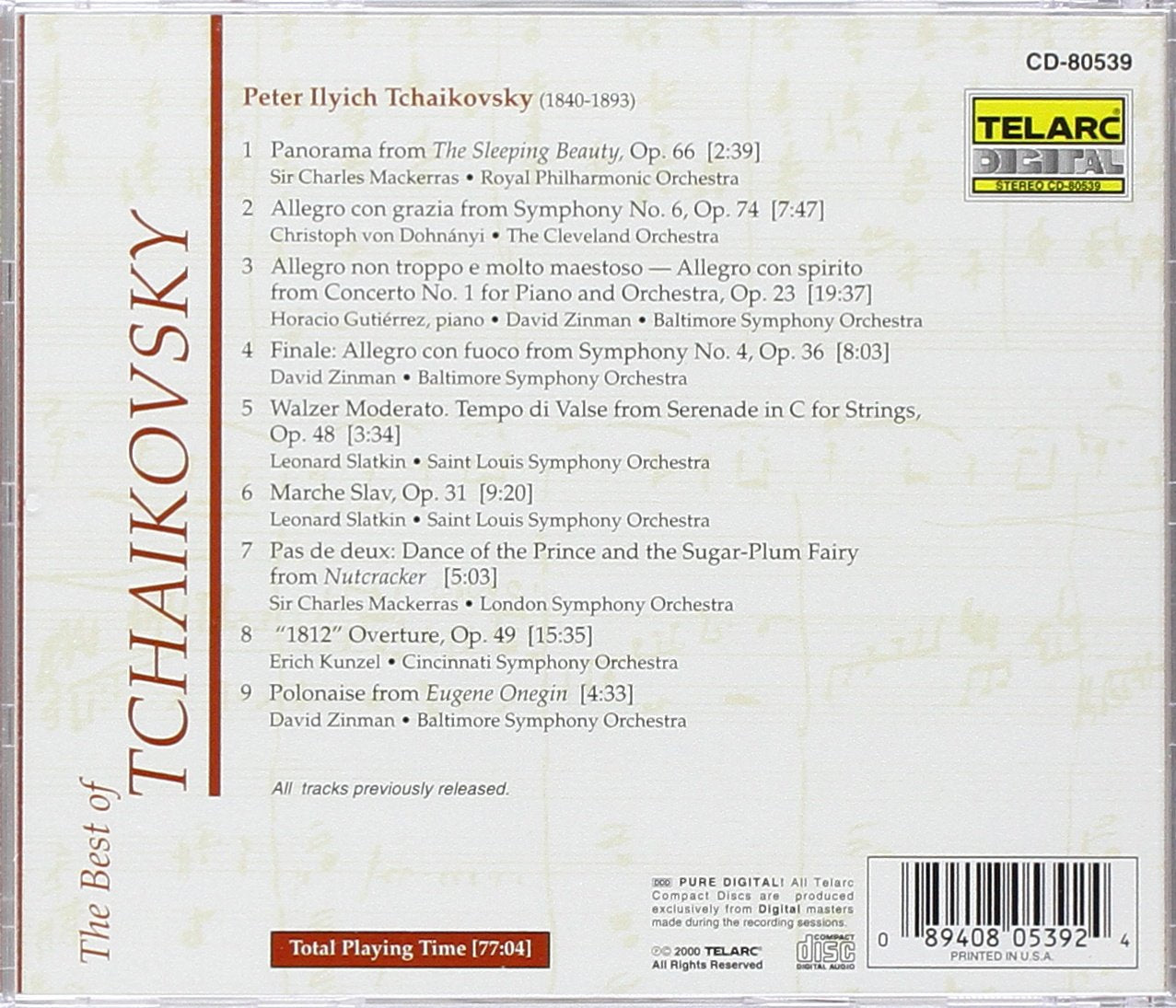 TCHAIKOVSKY: THE BEST OF TCHAIKOVSKY