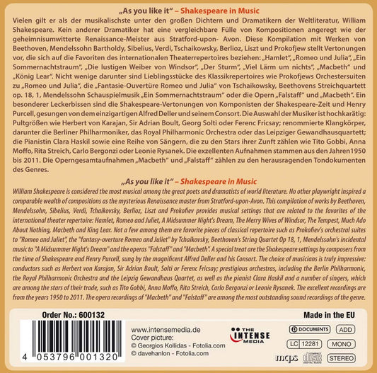 Shakespeare in Music (Tchaikovsky, Beethoven, Mendelssohn, Verdi, Prokofiev and more) - 10 CDs