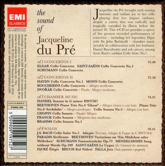 SOUND OF JACQUELINE DU PRE (4 CDS)