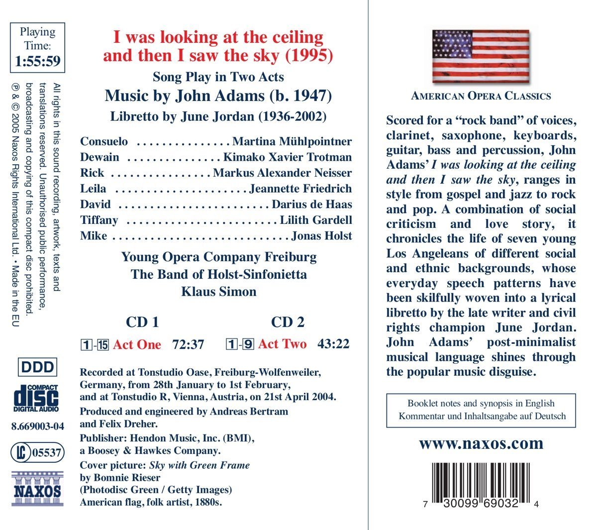 ADAMS: I WAS LOOKING AT THE CEILING AND THEN I SAW THE SKY - HOLST SINFONIETTA (2 CDS)