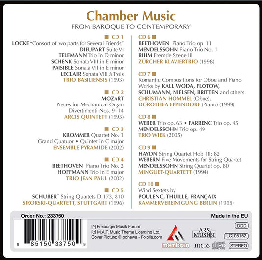 CHAMBER MUSIC FROM BAROQUE TO CONTEMPORARY: Mozart, Krommer, Beethoven (10 CDS)
