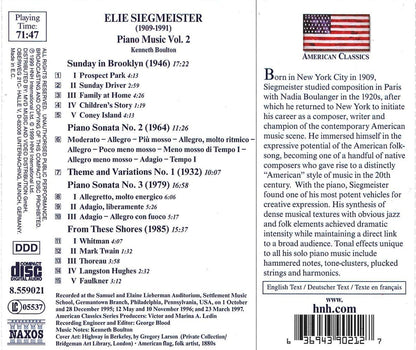 SIEGMEISTER: PIANO MUSIC VOL. 2 - BOULTON