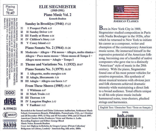 SIEGMEISTER: PIANO MUSIC VOL. 2 - BOULTON