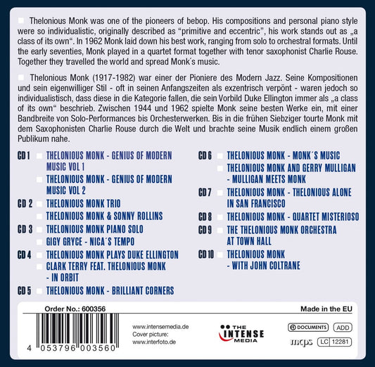 THELONIOUS MONK - MILESTONES OF A LEGEND (10 CDS)