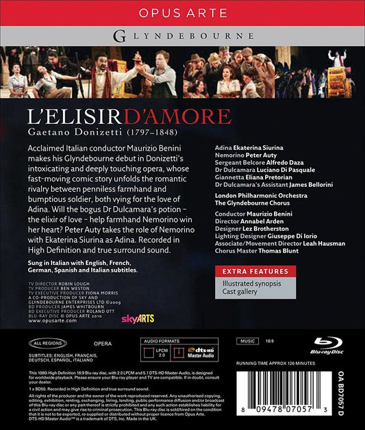 DONIZETTI: L'Elisir d'Amore - Glyndebourne Chorus, London Philharmonic, Siurina, Auty (BluRay)