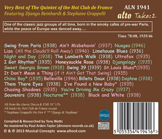 GRAPPELLI & REINHARDT: THE BEST OF HOT CLUB DE FRANCE