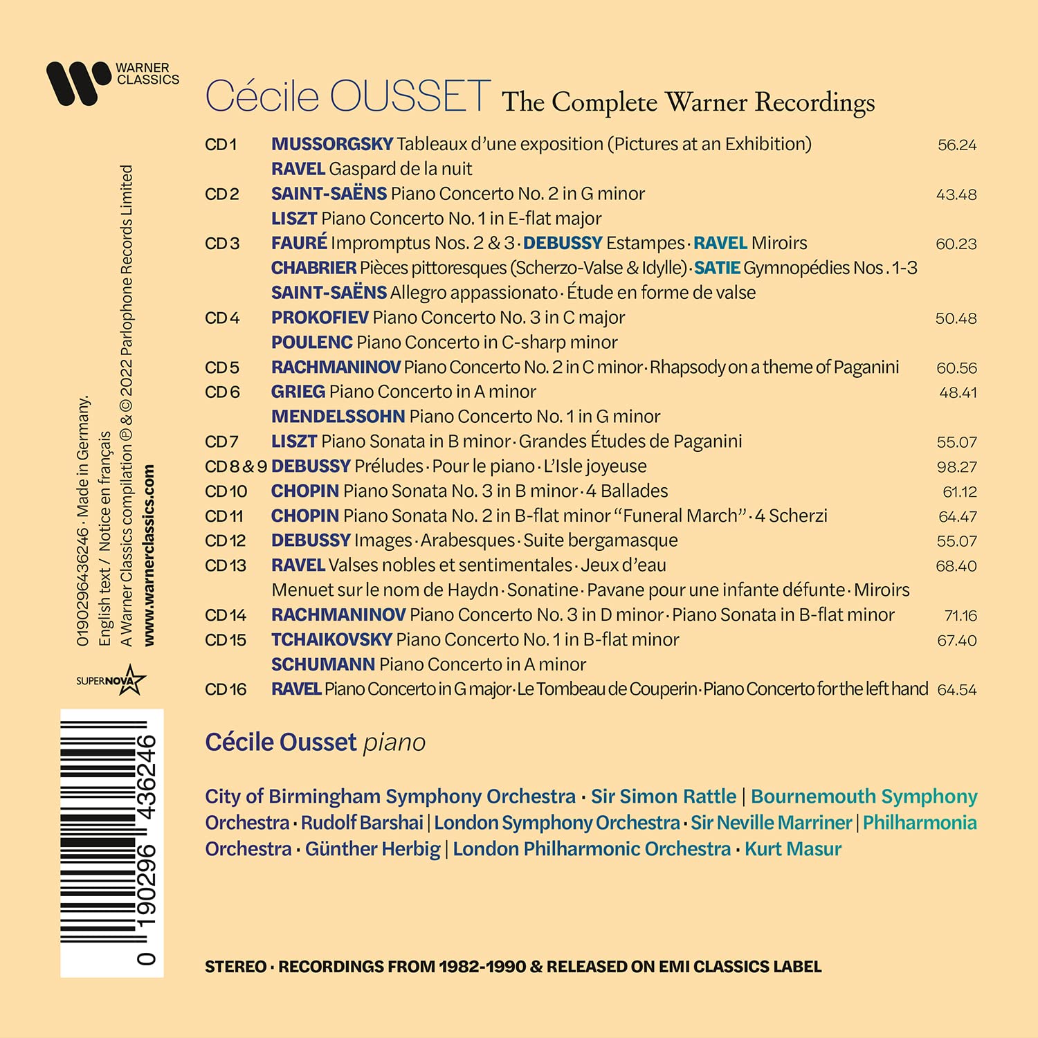 Cécile Ousset - The Complete Warner Recordings (16 CDs