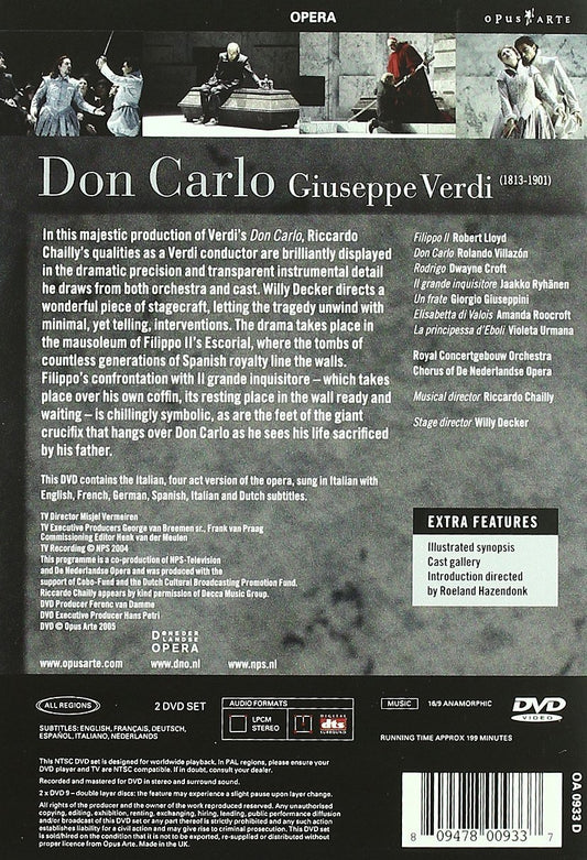 VERDI: Don Carlo - Villazon, Croft, Lloyd, Concertgebouw Orchestra, Riccardo Chailly (2 DVDs)