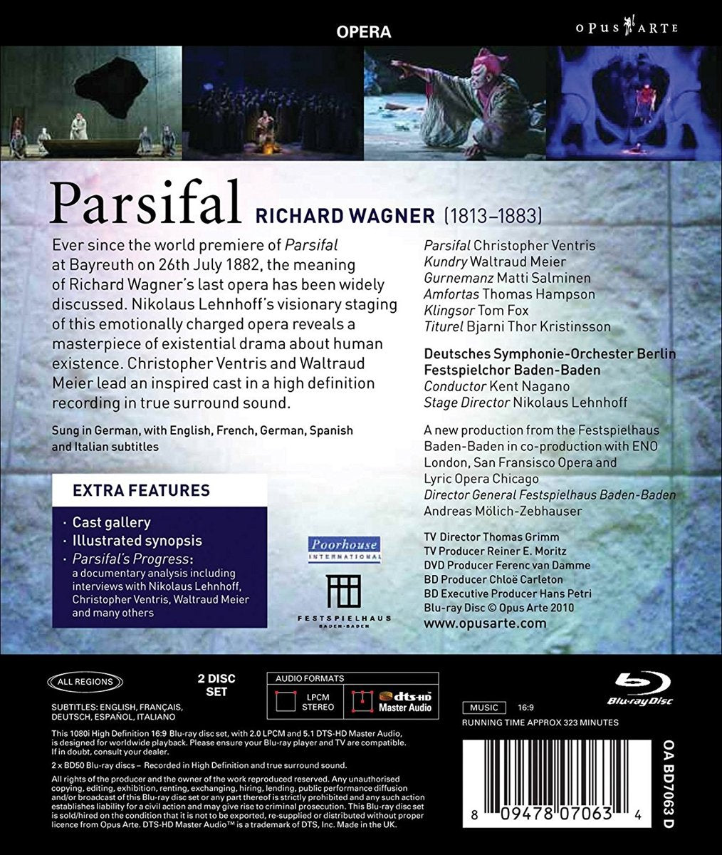 WAGNER: Parsifal - Ventris, Meier, Hampson, Nagano, Deutsche Sinfonie Orchester Berlin, Festival Baden-Baden (3 DVD)