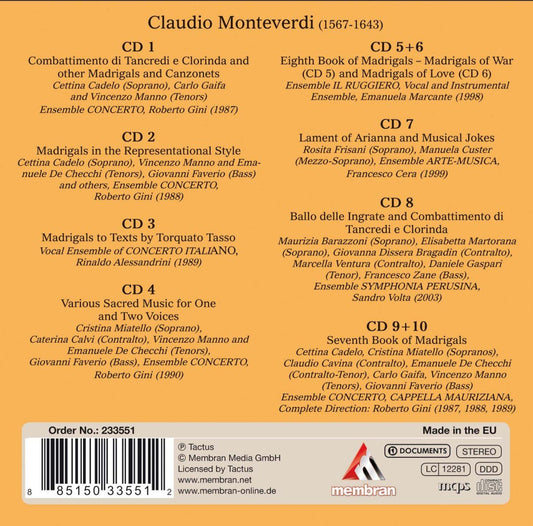 MONTEVERDI: THE INNOVATOR (10 CDS)