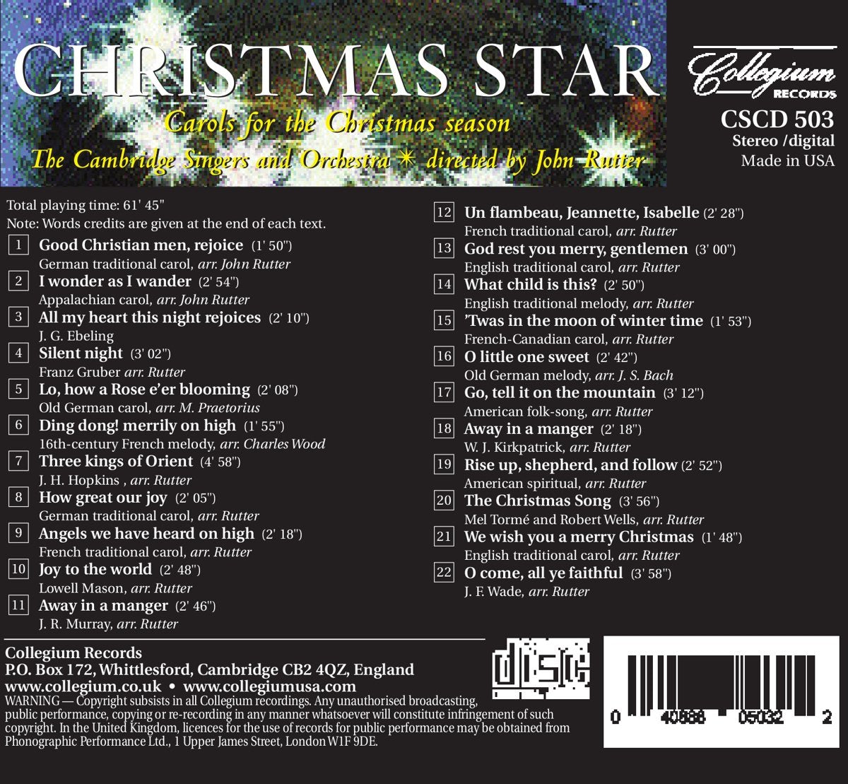 Christmas Star: The Cambridge Singers and Orchestra