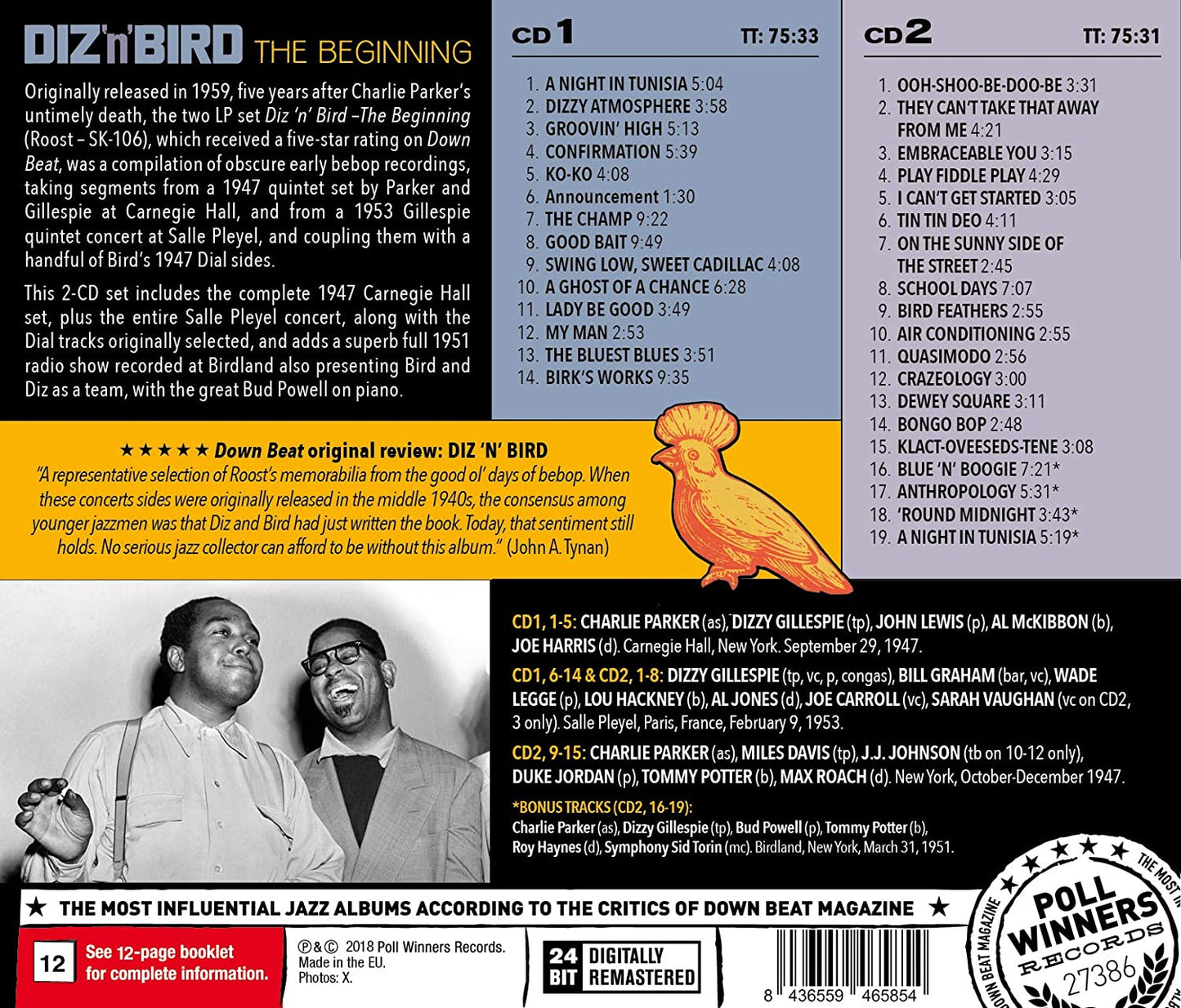 CHARLIE PARKER & DIZZY GILLESPIE: DIZ `N´ BIRD - THE BEGINNING (2 CDS)