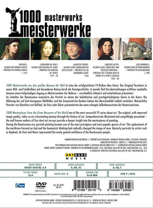 1000 MASTERWORKS: PORTRAIT IN THE RENAISSANCE (DVD) - RAPHAEL; DA VINCI; DURER; OTTO; SIGNORELLI