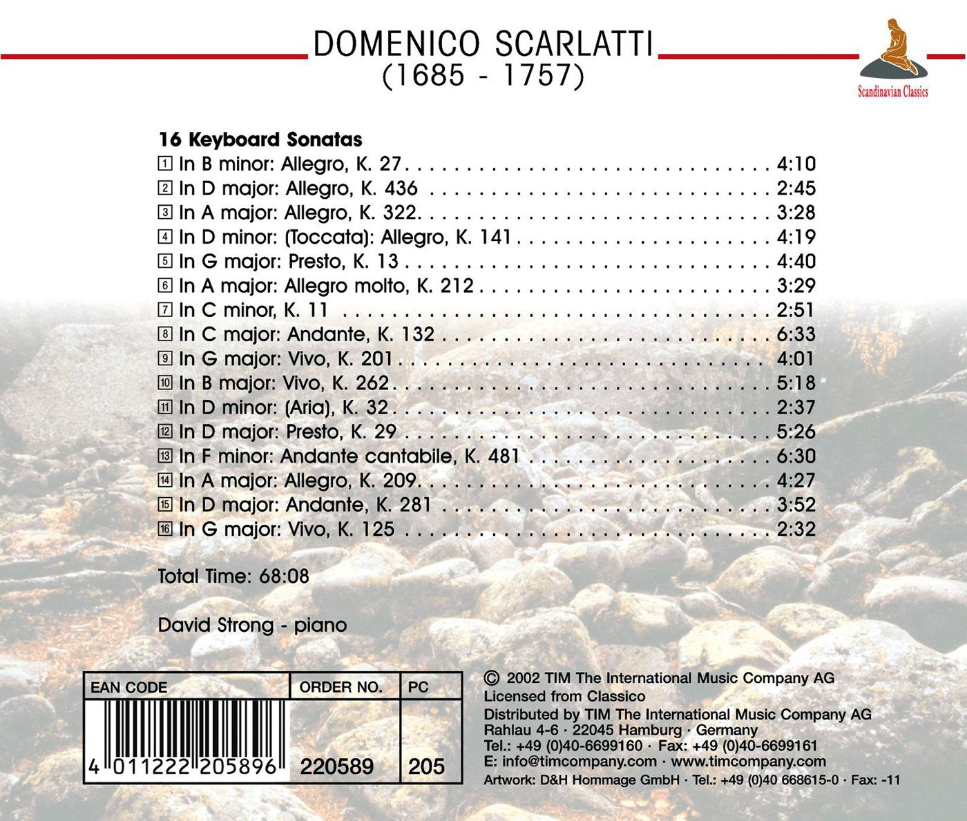 SCARLATTI, D: 16 KEYBOARD SONATAS - DAVID STRONG