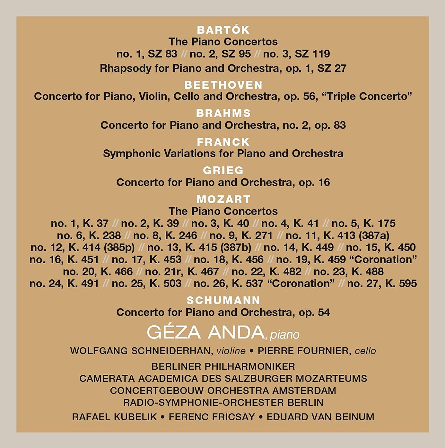 GEZA ANDA: CONCERTO RECORDINGS (12 CDS)