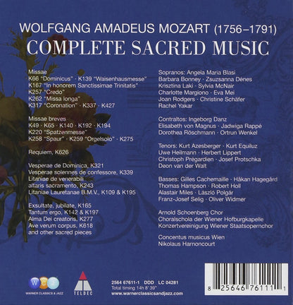 Mozart: Complete Sacred Music - Nikolaus Harnoncourt & Concentus musicus Wien (13 CDs)