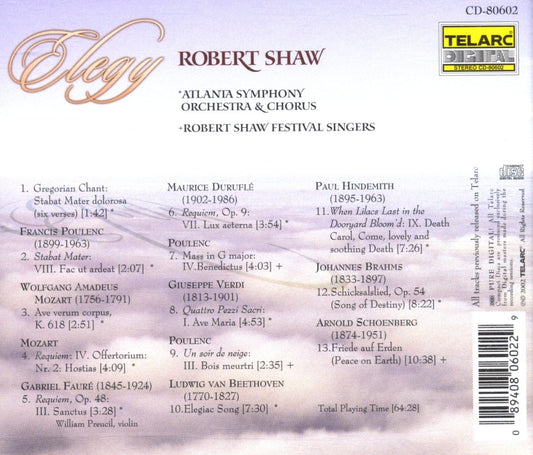 ELEGY - Robert Shaw, Atlanta Symphony, Robert Shaw Festival Singers