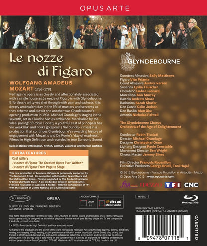 MOZART: Le nozze di Figaro - Glydnebourne Festival, Orchestra of the Age of Enlightenment (Blu-Ray DVD)