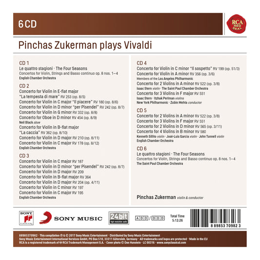 PINCHAS ZUKERMAN PLAYS VIVALDI (6 CDS)