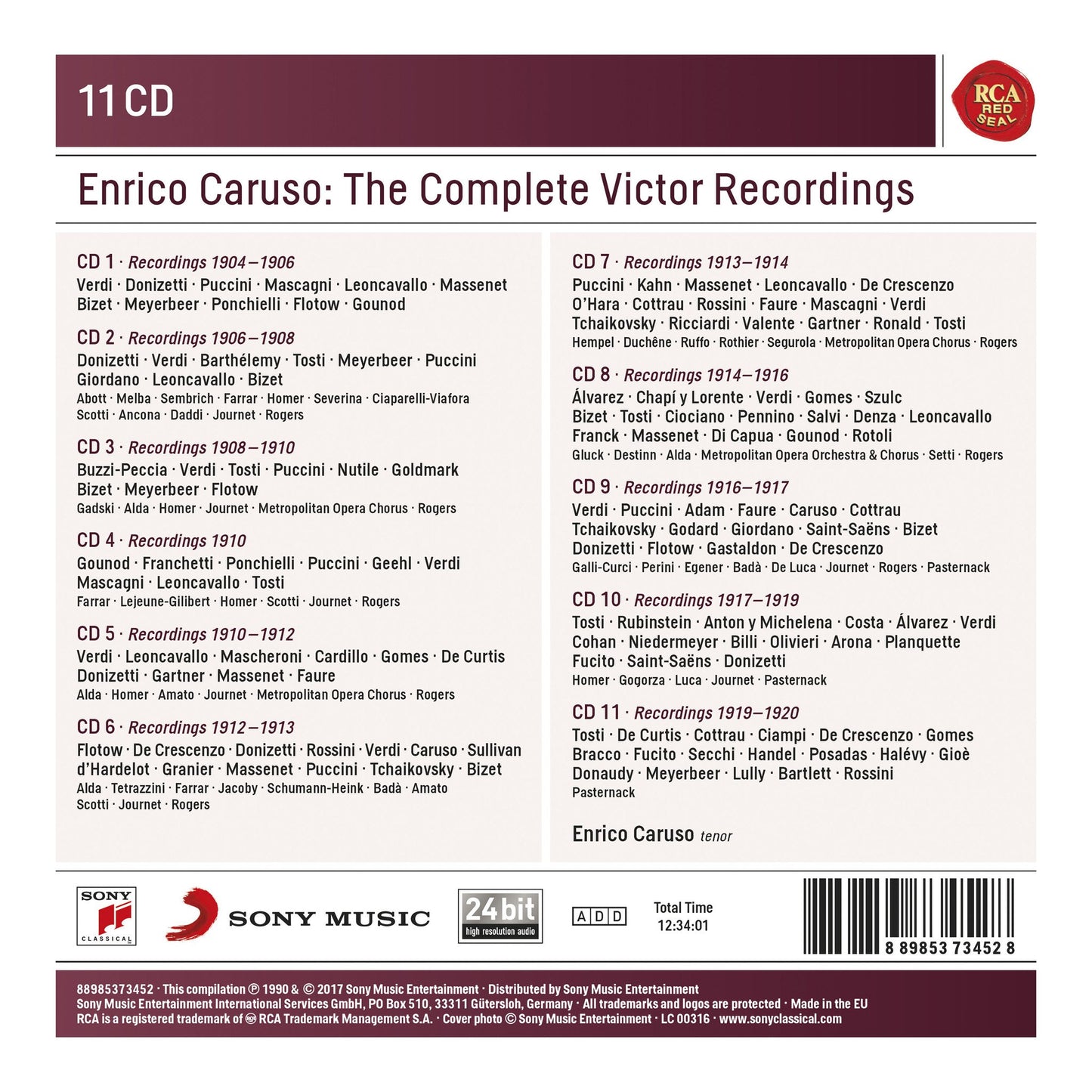 Enrico Caruso - The Complete Victor Recordings (11 CDs)