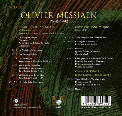 MESSIAEN EDITION VOLUME 1: ORGAN WORKS, PIANO WORKS, SONGS (17 CDS)