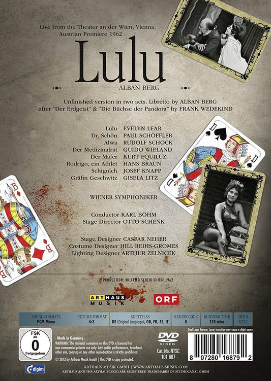 BERG: LULU - LEAR; SCHOFFLER; SCHOCK; WIELAND; EQUILUZ; BRAUN; KNAPP; LITZ; BOHM, VIENNA SYMPHONY