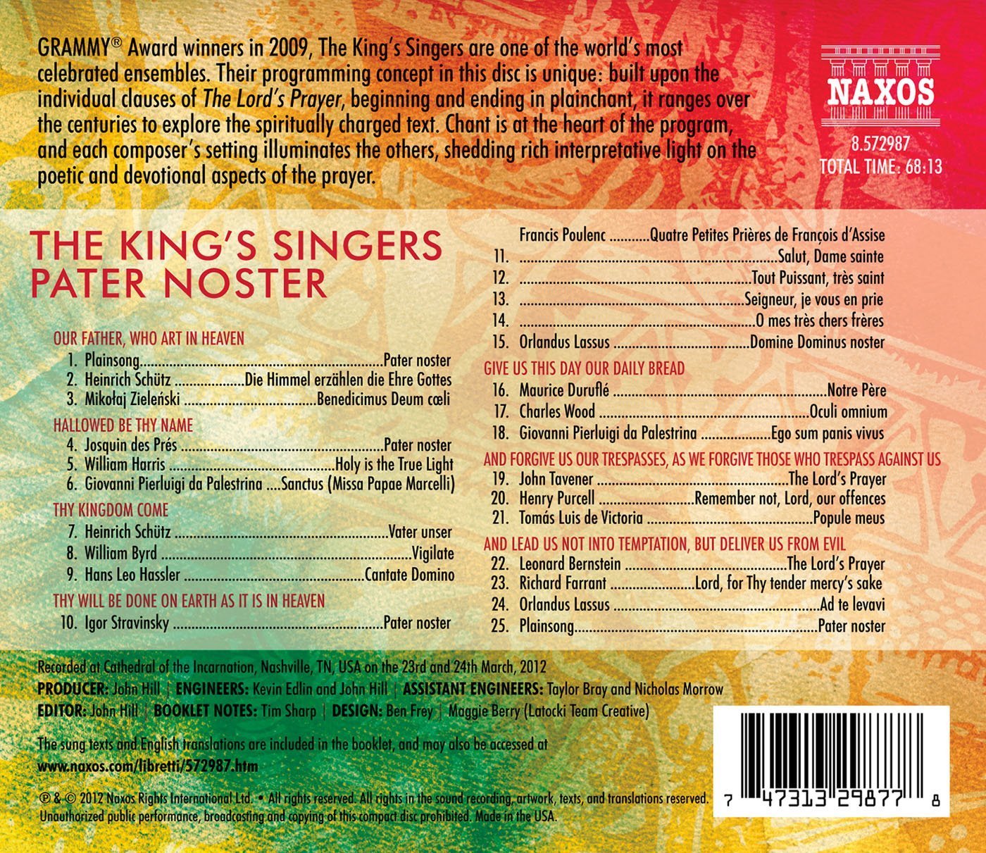 PATER NOSTER: A CHORAL REFLECTION ON THE LORD'S PRAYER - THE KING'S SINGERS