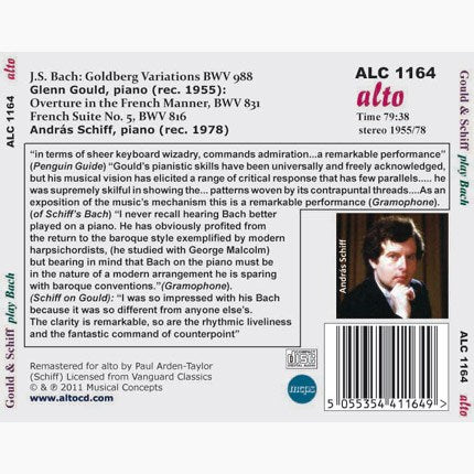 BACH: GOLDBERG VARIATIONS; FRENCH SUITE NO. 5 - SCHIFF; GOULD