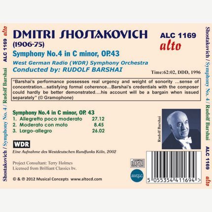 SHOSTAKOVICH: SYMPHONY No. 4 - BARSHAI, WDR ORCHESTRA