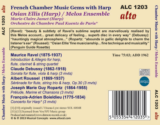 FRENCH CHAMBER MUSIC FOR HARP & ENSEMBLE - OSIAN ELLIS, MELOS ENSEMBLE, ORCHESTRE DE CHAMBRE