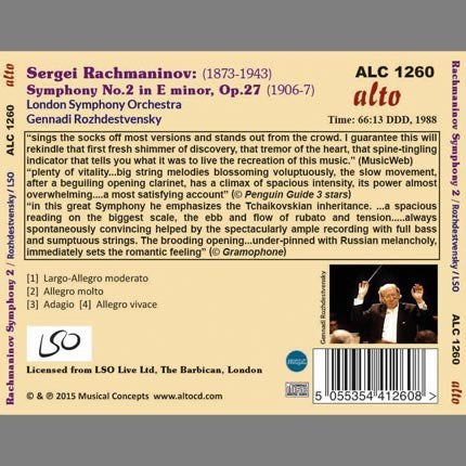 RACHMANINOV: SYMPHONY NO. 2 (UNEDITED) - ROZHDESTVENSKY, LONDON SYMPHONY ORCHESTRA