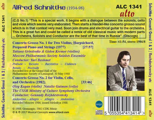 SCHNITTKE: CONCERTO GROSSO NOS. 1 & 2 - USSR MINISTRY OF CULTURE SYMPHONY ORCHESTRA, ROZHDESTVENSKY