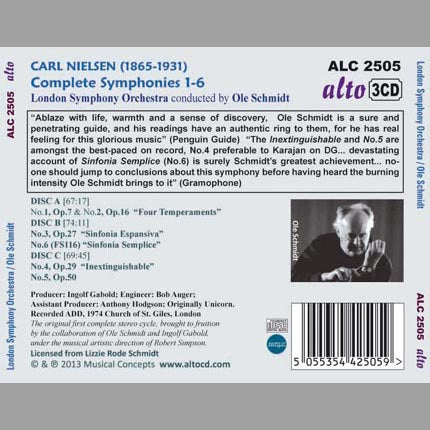 Nielsen: Complete Symphonies 1-6 - London Symphony Orchestra, Ole Schmidt (3 CDs)