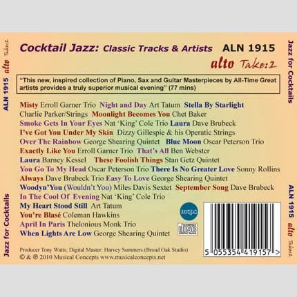 JAZZ FOR COCKTAILS - CLASSIC TRACKS AND ARTISTS