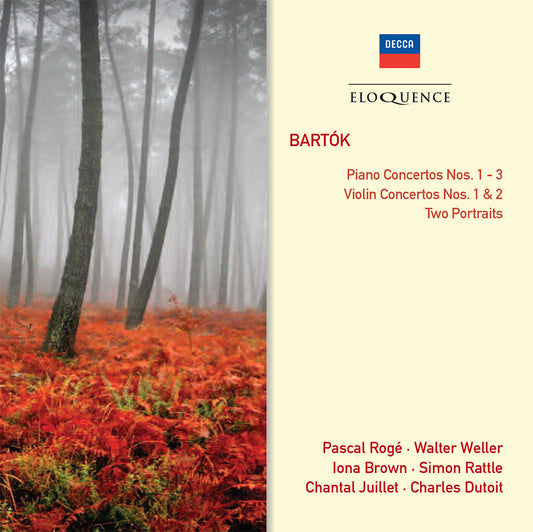 BARTOK: Violin Concertos 1 & 2, Piano Concertos 1-3, Two Portraits - Kyung Wha Chung, Pascal Roge, Iona Brown, Chantal Juillet, Charles Dutoit, Simon Rattle (2 CDs)