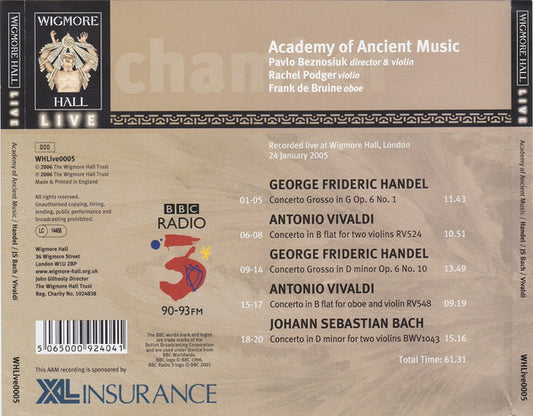 Concerti and Concerti Grossi by Vivaldi, Handel, J.S. Bach: Academy Of Ancient Music
