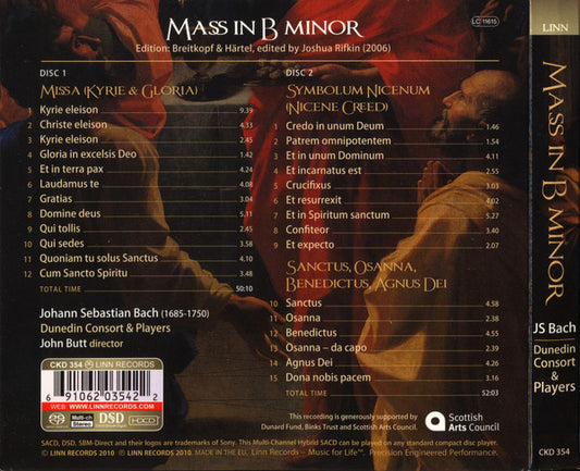 BACH: Mass in B minor - Dunedin Consort & Players (2 Hybrid SACDS)