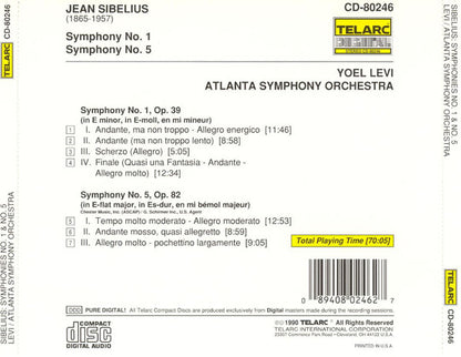 SIBELIUS: SYMPHONIES NO. 1 & 5 - Yoel Levi, Atlanta Symphony Orchestra