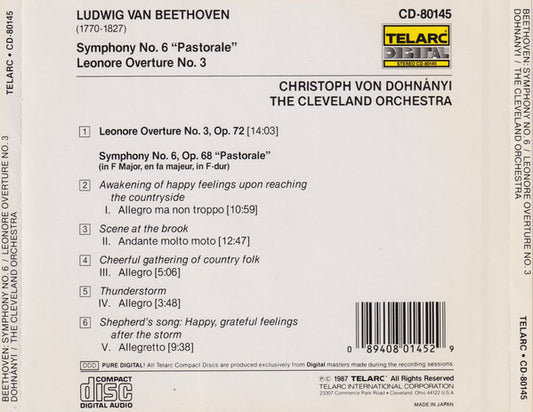 BEETHOVEN: SYMPHONY NO. 6 "PASTORALE", LEONORE OVERTURE -