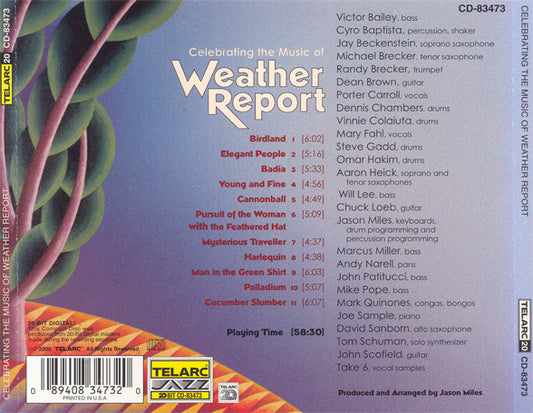 CELEBRATING MUSIC OF WEATHER REPORT - David Sanborn, John Scofield, Steve Gadd, Joe Sample and more